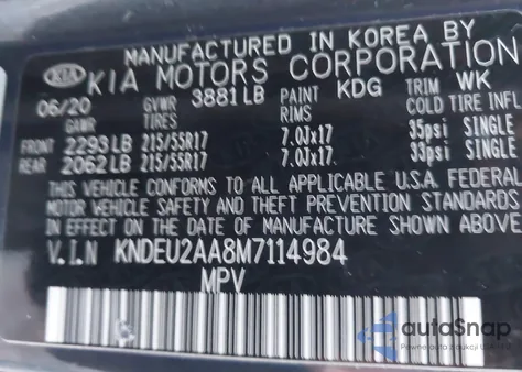 2021 Kia Seltos S z USA, uszkodzony, nr VIN KNDEU2AA8M7114984